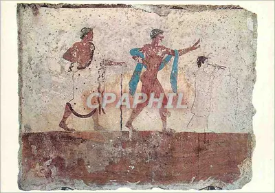 Paestum — Túmulo do Tuffatore, lastra oeste com o cortejo de 480 a.C. — Plurigraf - Narni - Terni