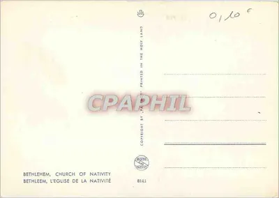 Betlejem, Kościół Narodzenia — wydane przez Valphort, nr 8143 — Rewers