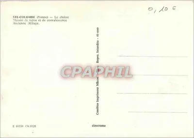 Ste-Colombe (Yonne) — O claustro — Antiga Abadia — Verso