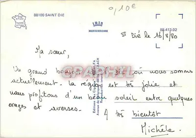 Saint-Dié-des-Vosges — vista panorâmica — Éditions de Cigogne — Verso