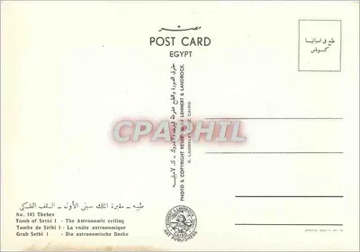 Tumba de Sethi I — A cúpula astronômica — Lehner & Landrock, n° 143 — Verso