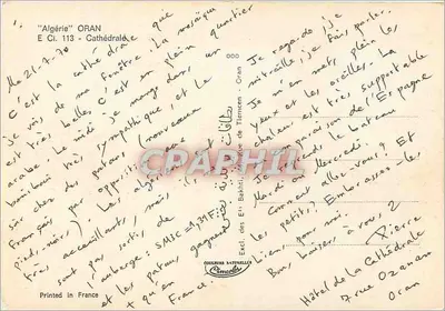 Oran — Catedral — Editor Couleurs Maternelle — Verso