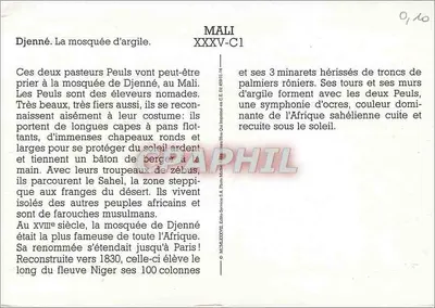 Djenné — Mesquita de argila — Mali XXXV-C1 — Verso