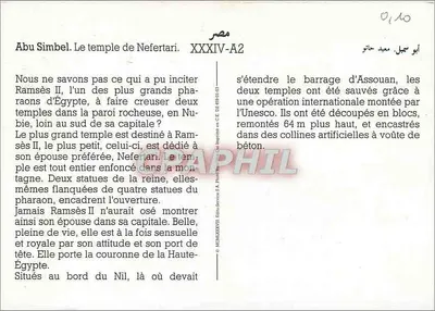 Abu Simbel. O templo de Nefertari — XXXXIV-A2 — Editor Graphil — Verso