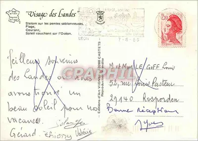 Kraj Aquitania — Pamiątka J. Vignes — Rewers