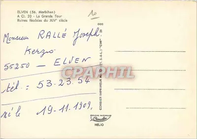 A Grande Torre — Ruínas feudais do século XIV — Imprimeur Combier — Verso