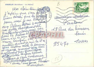 Kasteel van Josselin — Geschiedenis en legende — Franse Drukkerij — Achterkant