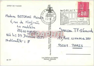 Efekt fali — Morlaix — Wydawca: Les Éditions du Gabier, nr 40 PP — Rewers