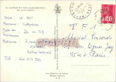 Ao redor dos Lits Clos Bretões — Uma bela Família — Éditions Pierre Artaud, Nantes — Verso