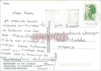 Die Wilde Küste — Edition EPI, B.P. 196, La Baule — Rückseite