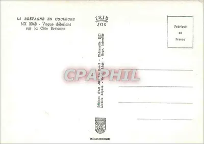 Vaga poderosa na Costa da Bretanha — Châteaulin (29) — Edições de Arte JOS — Verso