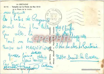 A Ponta do Raz (29 S) — Tempestade e Farol da Velha — Les Éditions Jean — Verso