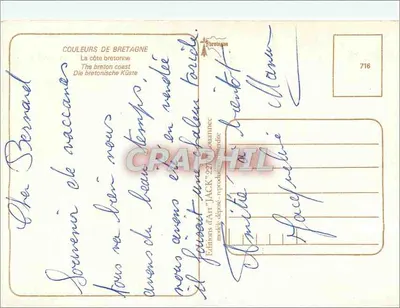 Costa bretonna — rocce e onde — Edizioni d'Arte 'JACK' n°716 — Verso