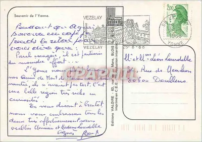 Sens, Châlons-sur-Marne, Châlons-en-Champagne, Joigny, Tonnerre — Souvenir de l'Yonne — Éditions Valoire — Verso