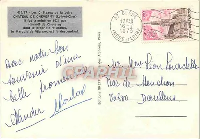 Cheverny Castle — Loir-et-Cher — Greff Editions — Back