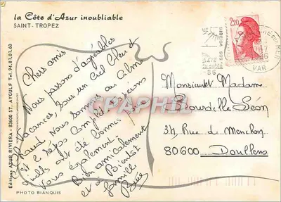 Saint-Tropez — widok panoramiczny i port — Wydawnictwo Photo Bianquis — Rewers