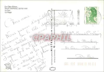 Saint Raphael — Pamiątka z wakacji na Rivierze - Wydawnictwo Florian — Rewers