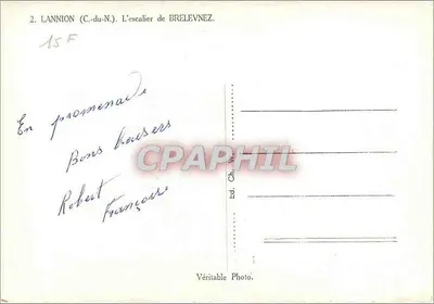 Lannion (C.-du-N.) — A escada de Brelevnez — Ed. Ch. Français — Verso
