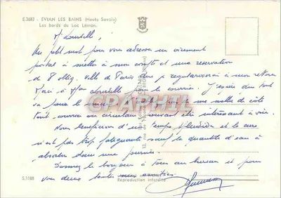EVIAN LES BAINS — widok na jezioro i port — Wydawnictwo CPHIL — Rewers