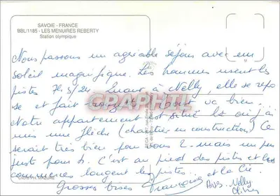 Les Menuires Reberty — Stacja olimpijska — wydawca BBL/1185 — Rewers