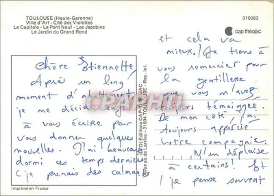 Toulouse — Vista noturna do castelo com inserts — Verso