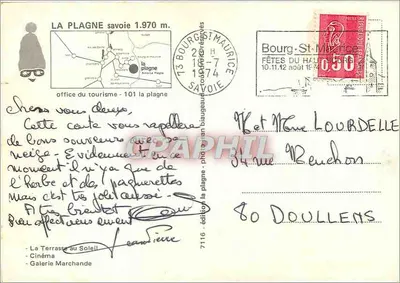 La Plagne — widok stacji i kina — wydawca Graphphil, n°7116 — Rewers