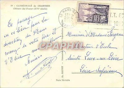 Catedral de Chartres — Fechadura do Coro (século XVI) — El. Houvet — Verso