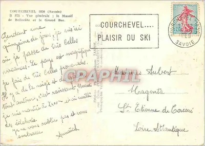 Courchevel 1850 (Savoie) — Visão geral; o Massif de Bellecôte e o Grand Bec — Editor TANSOL — Verso