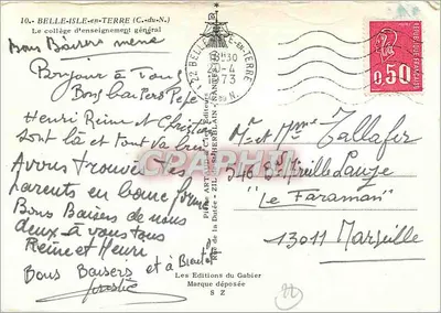 Belle-Île-en-Terre — La scuola di istruzione generale — Edizioni du Gabier — Verso