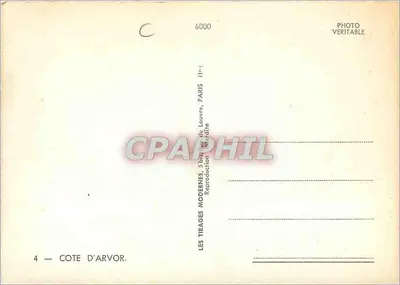 La Côte d'Arvor — Cartolina turistica — Editore: Les Tirages Modernes, Parigi — Verso