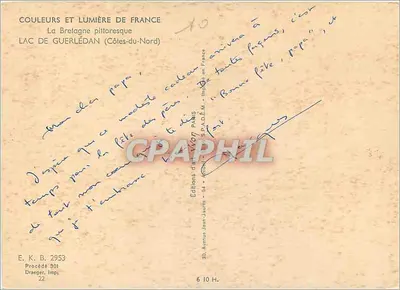 Lago di Guerlédan — Côtes-du-Nord — Edizioni Jean-Jaurès — Verso