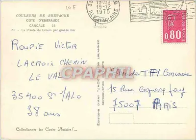 La Pointe du Grouin — Côte d'Émeraude — Wydawnictwo Art 'Jack' — Rewers