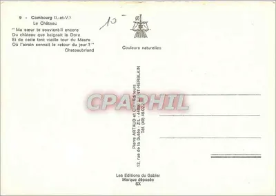 Castelo de Combourg — Bretanha — Éditions du Gablier — Verso