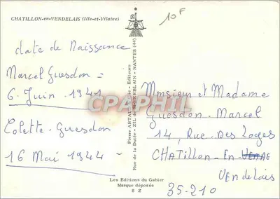 Chatillon-en-Vendélaïs — O lago, a gruta, vista geral — Pierre ARTAUD & Cie - Editores — Verso
