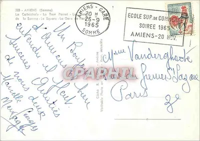 Amiens — Katedra, Wieża Perret, Stacja — Cliché R. Amiens — Rewers