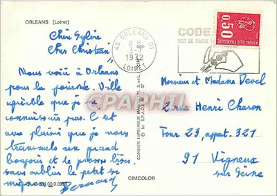 Orléans — Panoramische uitzicht en monumenten — uitgever Cimcolor, n°45 Loiret — Achterkant