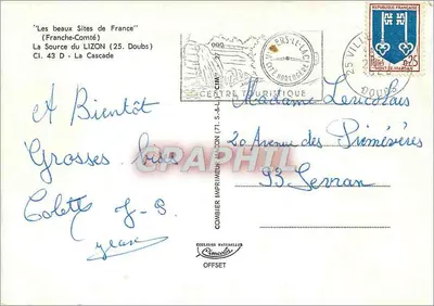 De Bron van het Lizon — Franche-Comté — uitgever CIM — Achterkant
