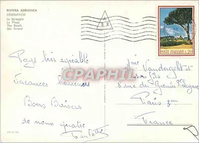 Riviera Adriatica — La Spiaggia — éditeur C.E. 51/101 — Rewers