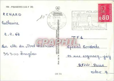 Fougères — Citadelle do Ducado da Bretanha — CPAPHIL — Verso