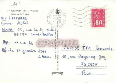 Vale da Vilaine — vista aérea do canal e das vias férreas — Edições Artaud & Cie — Verso