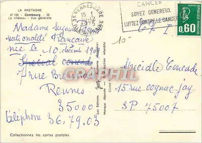 Zamek Combourg — widok z lotu — Les Éditions Jean — Rewers