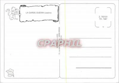 Zamknięte miasteczko La Garde Guérin — Wydawca C. DELLARD, 13, rue de la Poste, 59500 Bron — Rewers