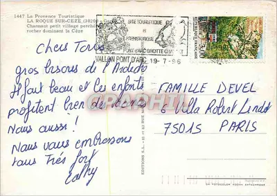 La Roque-sur-Cèze — aldeia sobre colina — Edições S.L. n°1447 — Verso