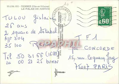 O Palácio de Justiça de Rennes — A Cegonha — Edição A Cegonha — Verso