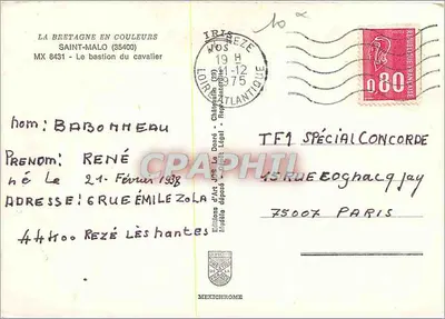 Saint-Malo — Bastione del Cavaliere — Edizioni JOS. La Décé — Verso