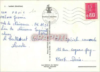 Lorient Port de Pêche — Wydawca: Les Éditions du Gabier, nr 5 — Rewers