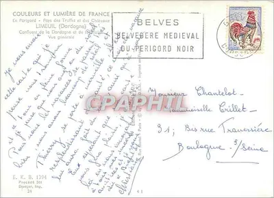 Belvèdere medieval — Conflito da Dordogne e do Tarn — Editor E. K. B. 1394 — Verso