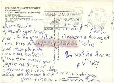 Royan i jego okolice — Lotnicza karta pocztowa — Wydawnictwo Artystyczne Royan — Rewers