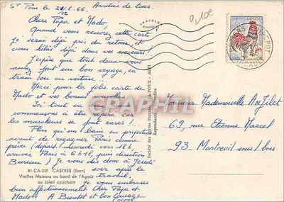 Velhas Casas ao longo do Agoût — Castres (Tarn) — Sociedade das Cartas Postais — n° 81-CA-239 — Verso