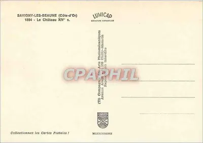 Savigny-les-Beaune — Castelo do século XIV — Editora IRIS — Verso